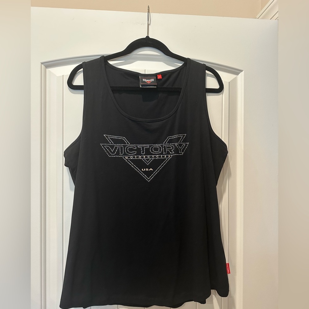 Victory Motorcycle Women’s Black Diamanté Tank Top.  2XL